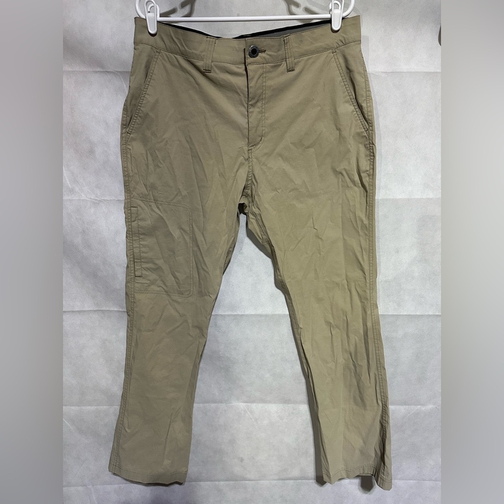 Orvis Men’s Tech Pants Elastic Waist Tan Khaki Pockets Size 36 Outdoor Fishing